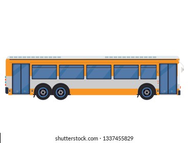 City Bus template isolated on white background. Urban transport. Vector.