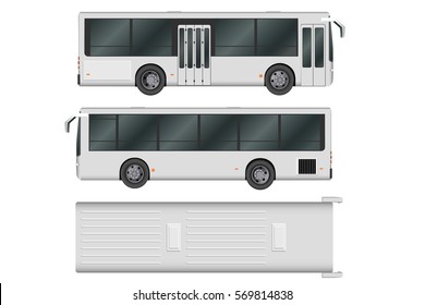 City bus template. Passenger transport. Vector illustration eps 10 isolated on white background