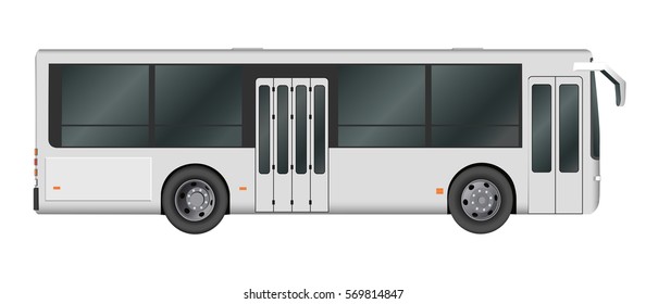 City bus template. Passenger transport. Vector illustration eps 10 isolated on white background