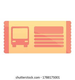 City bus ticket icon. Cartoon of city bus ticket vector icon for web design isolated on white background