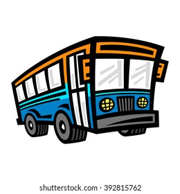 City Bus Transit Vehicle vector icon