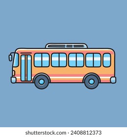 Vector de bus urbano con fondo azul