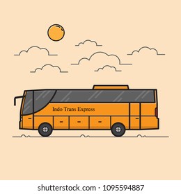 city bus vector design in yellow color