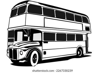 city bus vector illustration, vector image of double decker bus