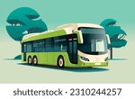 city bus vehicle modern public transport urban and countryside traffic comfortable moving concept