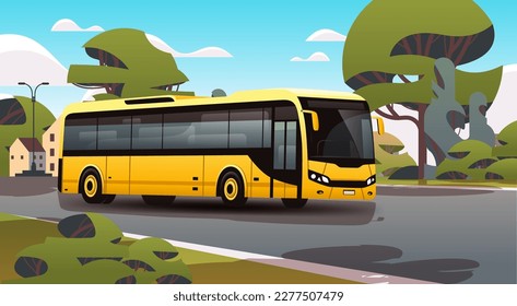 city bus vehicle modern public transport urban and countryside traffic comfortable moving concept