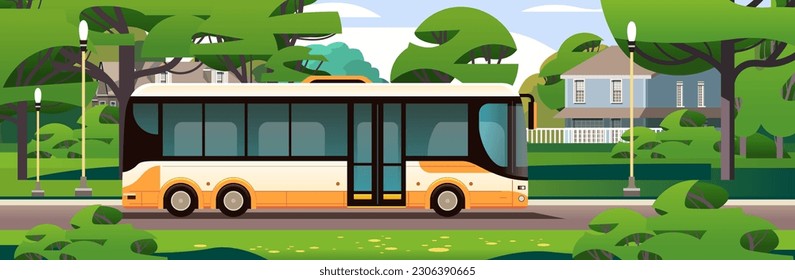 city bus vehicle modern public transport urban and countryside traffic comfortable moving concept