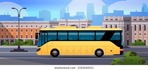 city bus vehicle modern public transport urban and countryside traffic comfortable moving concept