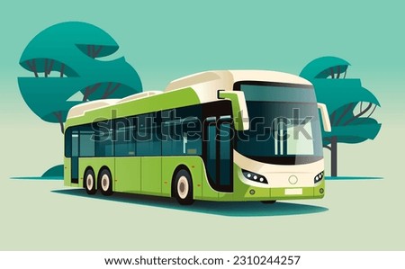 city bus vehicle modern public transport urban and countryside traffic comfortable moving concept