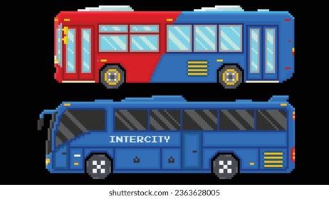 El conjunto de autobuses urbanos está diseñado según el tamaño de 8 bits. Adecuado para sus activos de juego.