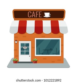 City cafe. Coffee shop. Flat design. Vector illustration.