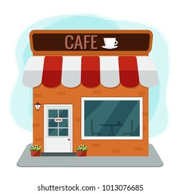 City cafe. Coffee shop. Flat design. Vector illustration.