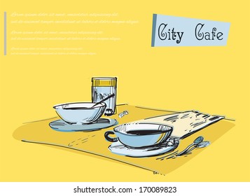 City cafe cover template