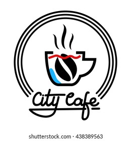 City Cafe Logo Template Design Vector