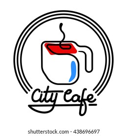 City Cafe Logo Template Design Vector