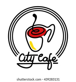 City Cafe Logo Template Design Vector