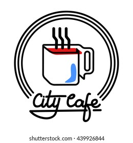 City Cafe Logo Template Design Vector