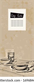 City cafe template (had-drawn high quality)