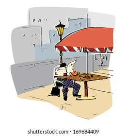 City cafe template (had-drawn high quality)