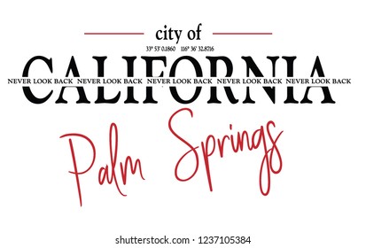 City of California slogan, t shirt graphics, tee print design. Vector.