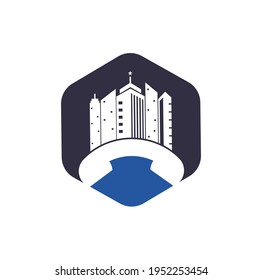 City Call vector logo design template. Phone City logo designs concept.	