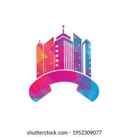 City Call vector logo design template. Phone City logo designs concept.	