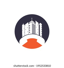 City Call vector logo design template. Phone City logo designs concept.	