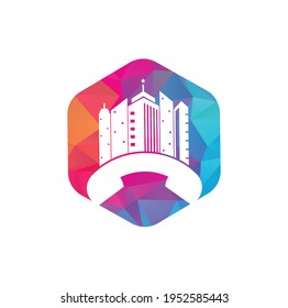 City Call vector logo design template. Phone City logo designs concept.	