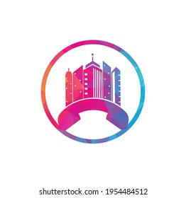 City Call vector logo design template. Phone City logo designs concept.	