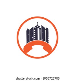 City Call vector logo design template. Phone City logo designs concept.	