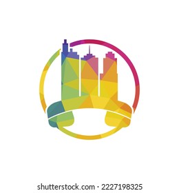 City Call vector logo design template. Phone City logo designs concept	