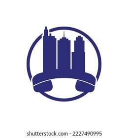 City Call vector logo design template. Phone City logo designs concept	