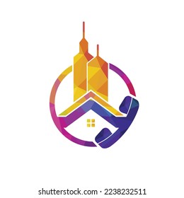City Call vector logo design template. Phone City logo designs concept	