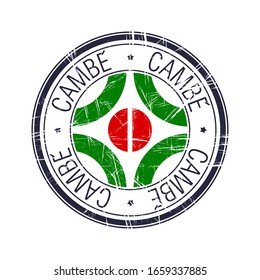 City of Cambe, Brazil postal rubber stamp, vector object over white background