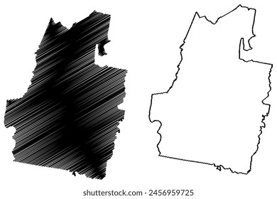 City of Campbelltown (Commonwealth of Australia, New South Wales, NSW) map vector illustration, scribble sketch Campbelltown map