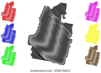 City of Campbelltown (Commonwealth of Australia, New South Wales, NSW) map vector illustration, scribble sketch Campbelltown map