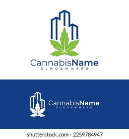 City Cannabis logo vector template. Creative Cannabis logo design concepts