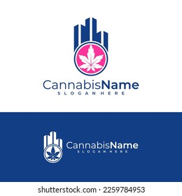 City Cannabis Logo, Vektorvorlage. Designkonzepte für kreatives Cannabis-Logo