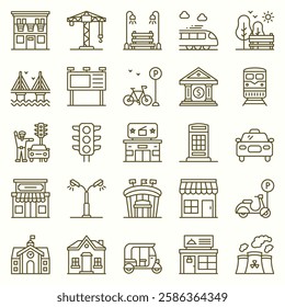CITY AND CAPITAL ICON SET