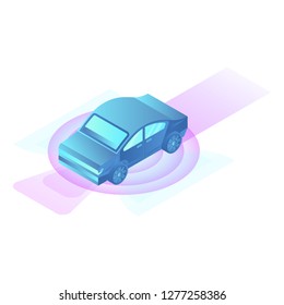 City car icon. Isometric of city car vector icon for web design isolated on white background
