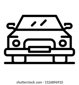 City car icon. Outline city car vector icon for web design isolated on white background