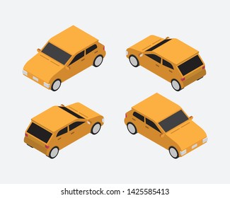 City Car Isometric Classic Vector
