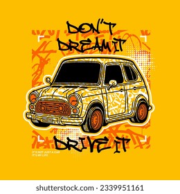   diseño gráfico vectorial de la tipografía de la carrera de automóviles en la ciudad