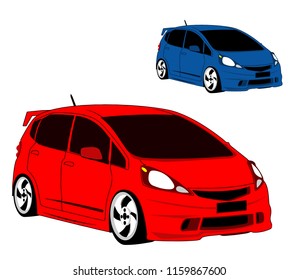 City Car red blue car Vector