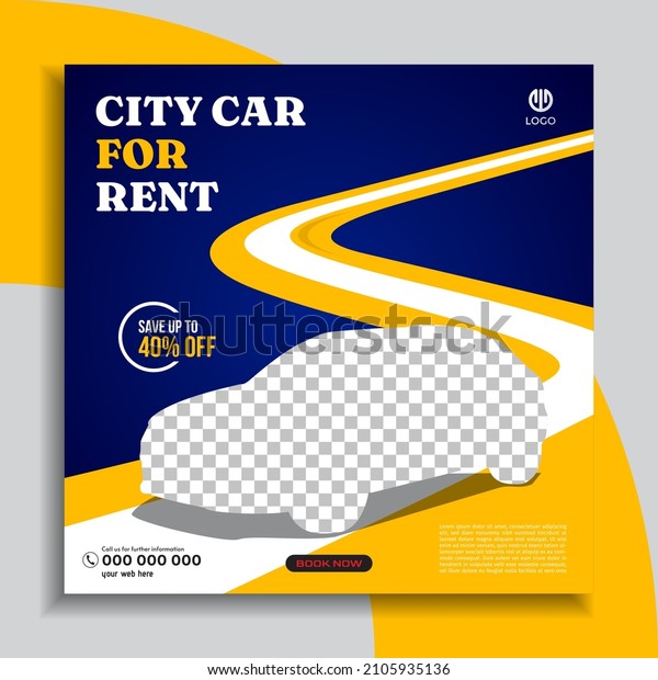 City car rental promotion post social media\
banner template