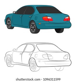 the city car vector drawing illustration