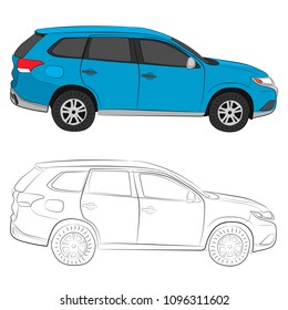 the city car vector drawing illustration
