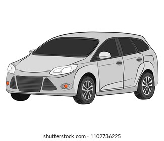 the city car vector drawing illustration
