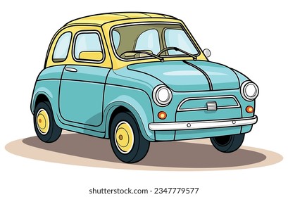 Concepto de ilustración del vector del vehículo de la ciudad, ilustración del vehículo inteligente del vector de la cuta, logotipo para compartir el coche, 
