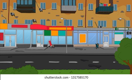 City cartoon flat background